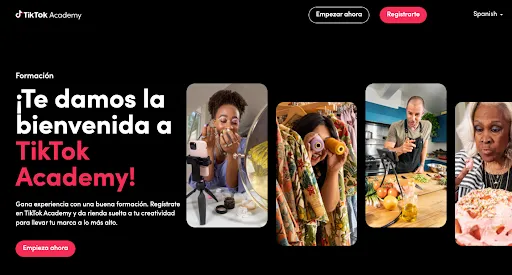 Portada de acceso a TikTok Academy